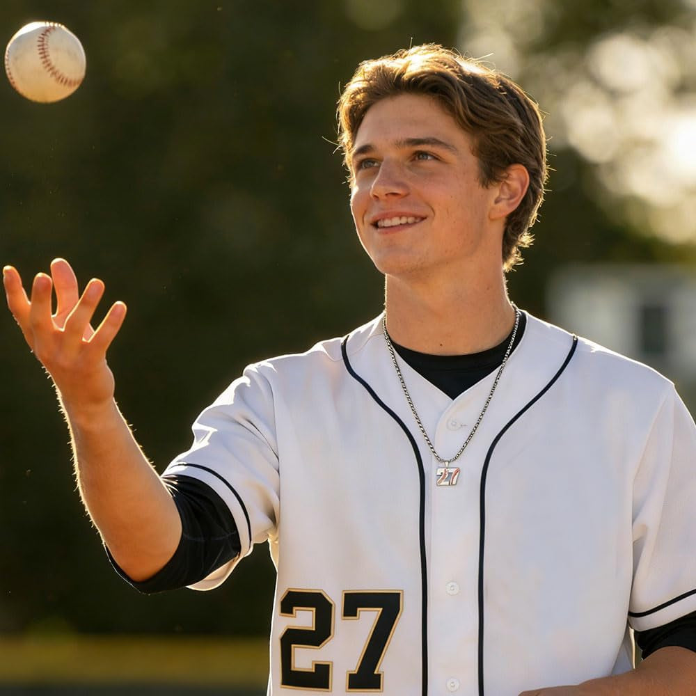 Inspiration Baseball Jersey Number Necklace Stainless Steel Charms Number Pendant for Men Women