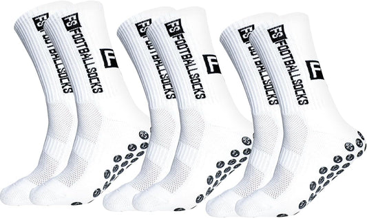 3 Pairs anti Slip Soccer Socks, Men'S Grip Socks Soccer Non Skid Ball Socks for Football Basketball Rugby Sports Grip Socks