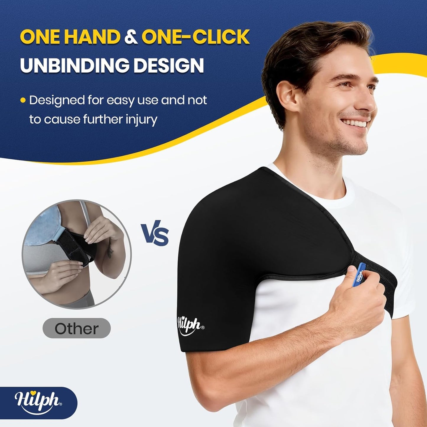 3D Double-Layer Gel Shoulder Ice Pack Wrap for Rotator Cuff & Surgery Recovery - Reusable Cold Therapy Gel Pack with Adjustable Straps, Easy to Wear, Flexible Fit for Men & Women, Medium