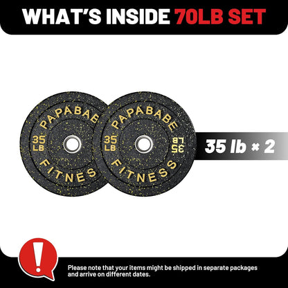 Weight Plates, 2-Inch Weights Plates Set, Floor Protective Rubber Weight Plates, 10-600Lbs Bumper Plates for Barbell Strength Training & Weightlifting (Single/Pair/Full Set)