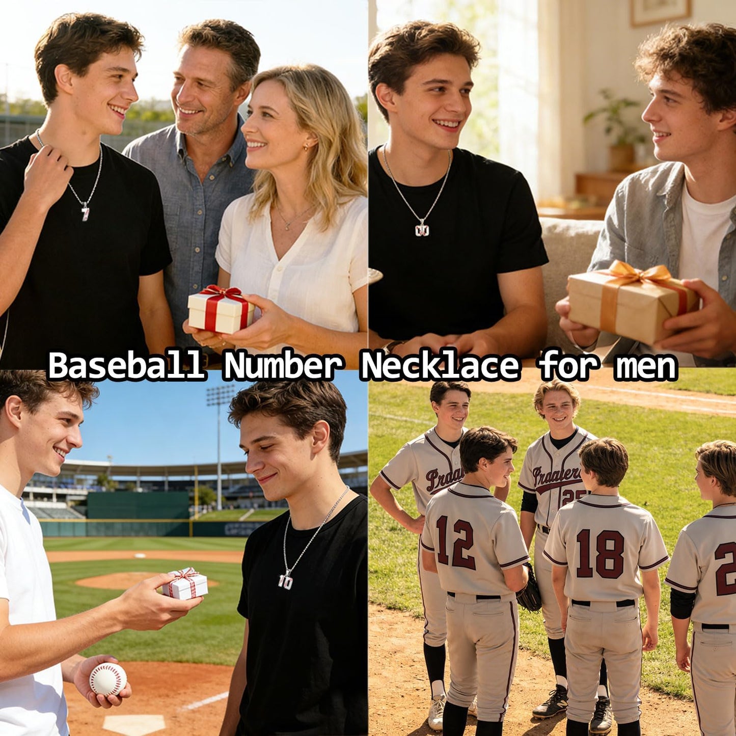 Inspiration Baseball Jersey Number Necklace Stainless Steel Charms Number Pendant for Men Women