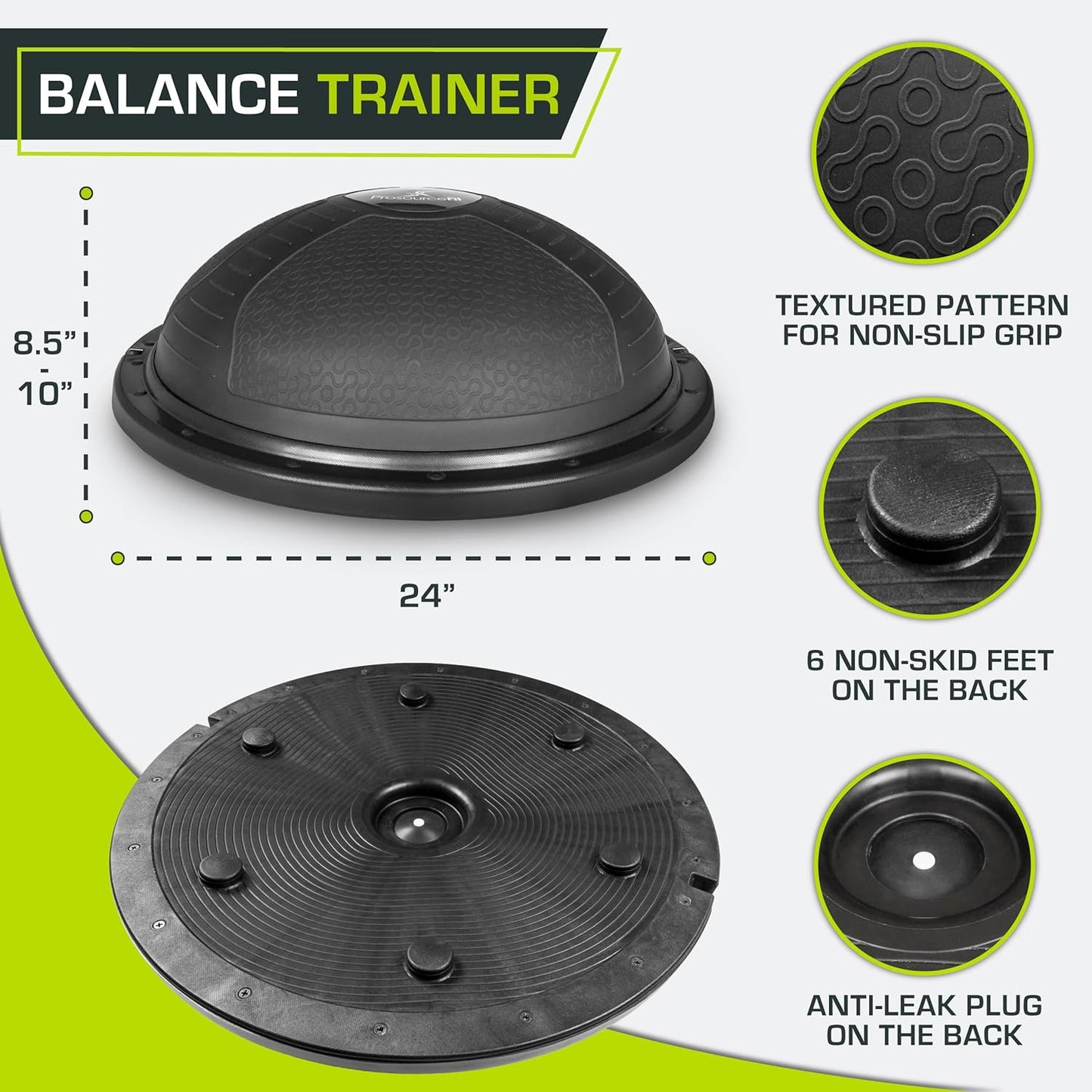 Balance Trainer Stability Exercise Half Ball with Resistance Bands and Pump for Yoga Aerobics Home Gym Workout