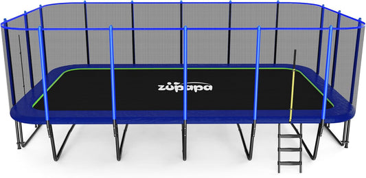 2500LBS Weight Capacity Rectangle Trampoline 13X23Ft Outdoor Square Gymnastics Trampolines with 10-Year Quality Assurance for Kids Adults Large Commercial Grade Rectangular Pro Trampoline